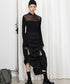 Drawstring Ruched Slit Skirt